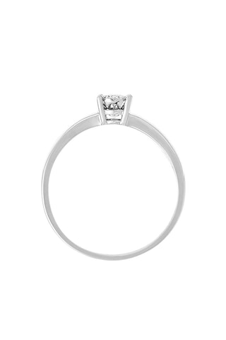 Anel solitário Akna Ouro branco e diamantes