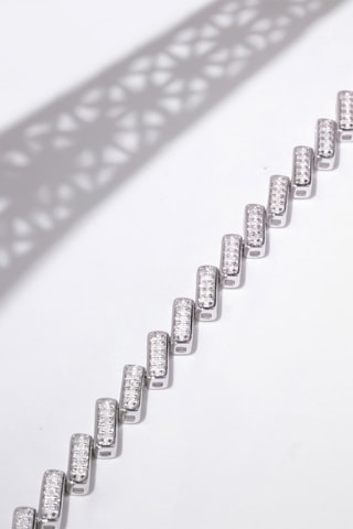 Pulseira Toucher droit au coeur Ouro branco e diamantes