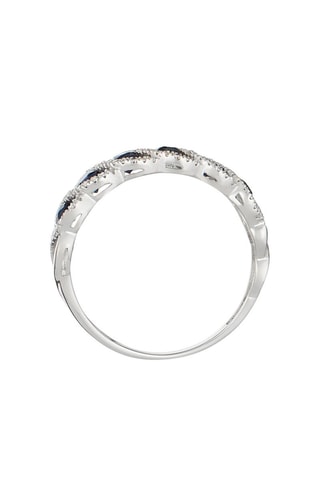 Anel Tarlac Ouro branco, diamantes e safira