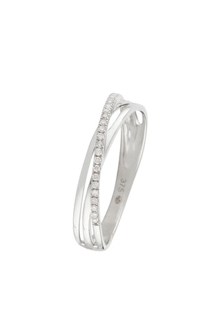 Anel Kudai Ouro branco e diamantes 0,08 quilate/24