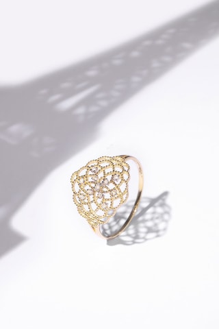 Anel Dentelle Ouro amarelo e diamantes