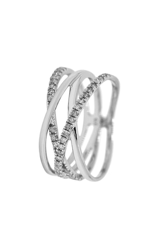 Anel Lanao Ouro branco e diamantes