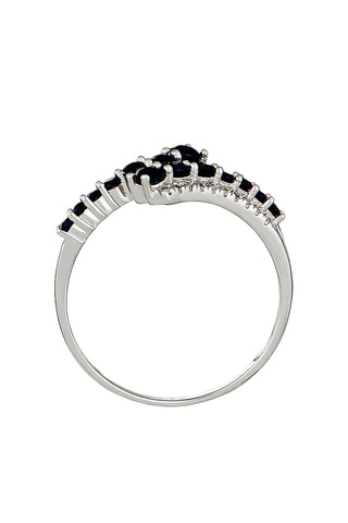 Anel Surat Ouro branco, diamantes e safira