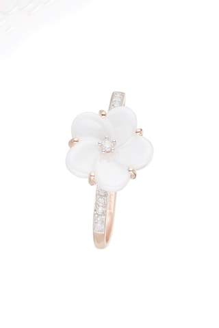 Anel Kajana Ouro rosa, cerâmica e diamantes