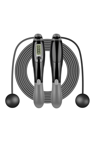 Corda digital de saltar de fitness para adulto - Cinzento e preto