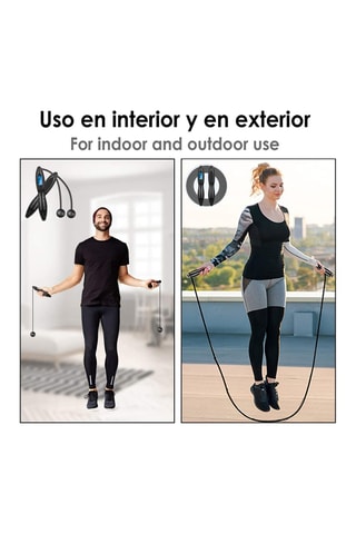 Corda digital de saltar de fitness para adulto - Cinzento e preto