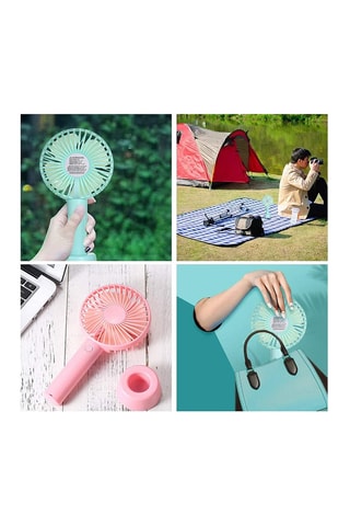 Mini ventilador recarregável com suporte de mesa - Branco