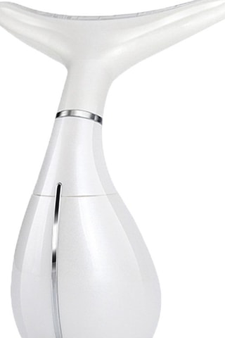 Massajador com ultrassons e LED para o rosto e o pescoço - Branco