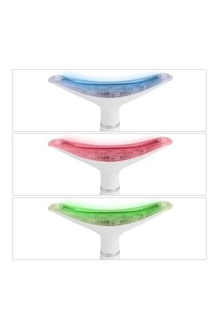 Massajador com ultrassons e LED para o rosto e o pescoço - Branco