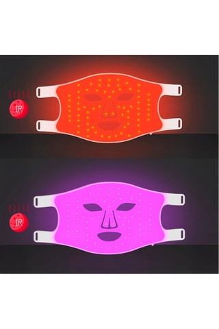 Máscara facial de tratamento com luz LED em silicone
