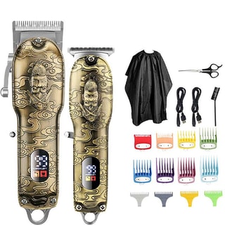 Máquina de cortar cabelo e barba com profilador e acessórios