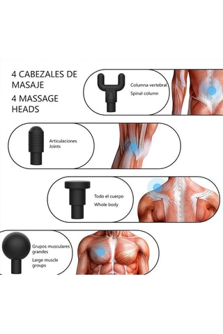 Pistola de massagem muscular Prateado e preto