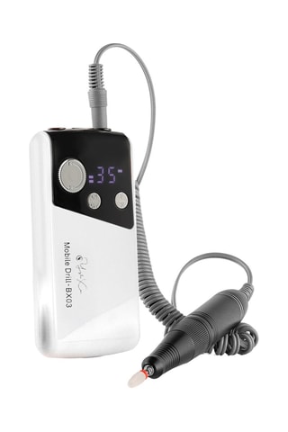 Lima elétrica para unhas - Prateado e preto