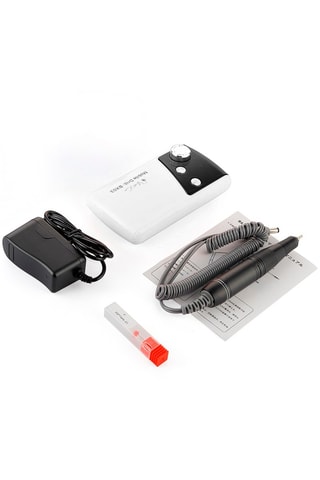 Lima elétrica para unhas - Prateado e preto