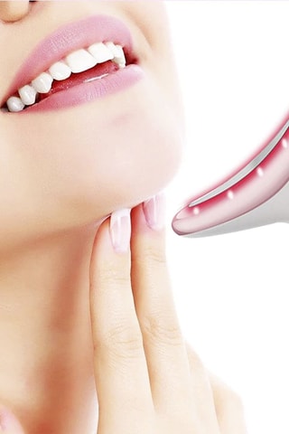 Massajador de ultra-sons e LED para o rosto e o pescoço