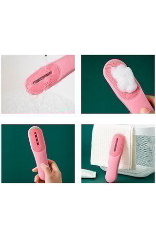 Escova de limpeza para o rosto em silicone - Rosa