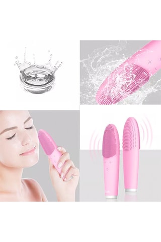 Escova de limpeza elétrica para o rosto 3 em 1 em silicone - 550 mW