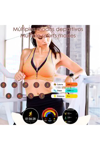 Relógio conectado - Dourado e rosa