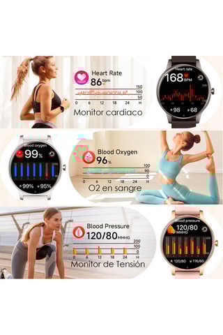 Relógio conectado - Dourado e rosa