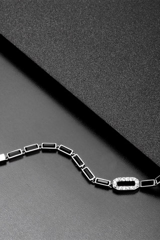 Bracciale - Argentato e nero