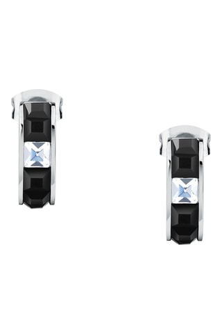 Orecchini a cerchio - Argentato e nero