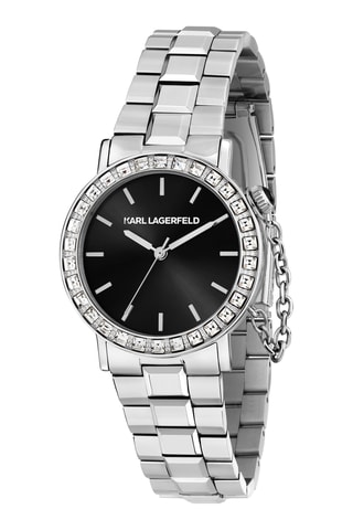 Orologio al quarzo in acciaio - Argentato e nero