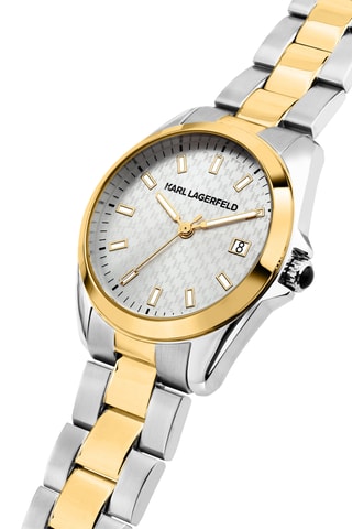 Orologio al quarzo in acciaio - Argentato e dorato