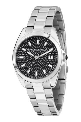 Orologio al quarzo in acciaio - Argentato e nero