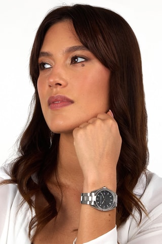 Orologio al quarzo in acciaio - Argentato e nero