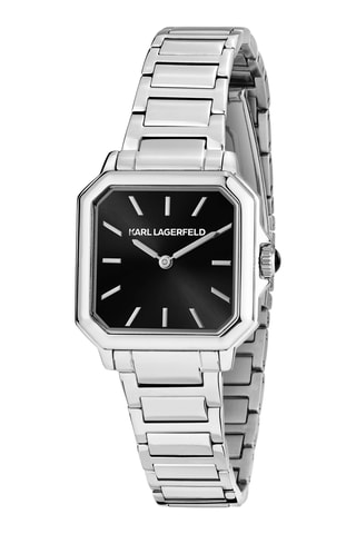 Orologio al quarzo in acciaio - Argentato e nero