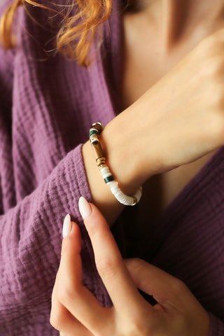 Pulsera - Chapado en oro amarillo y jaspes