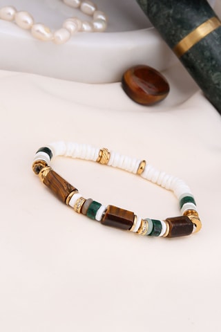 Pulsera - Chapado en oro amarillo y jaspes