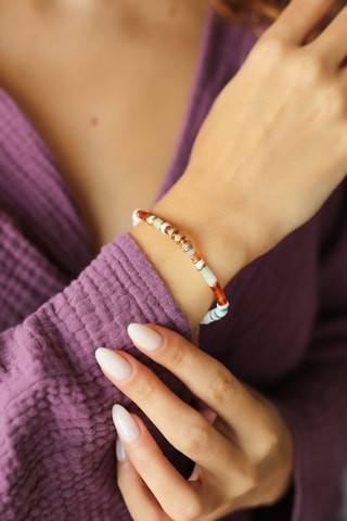 Pulsera - Chapado en oro amarillo y jaspe