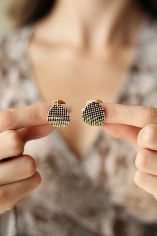 Pendientes - Chapado en oro amarillo y circones