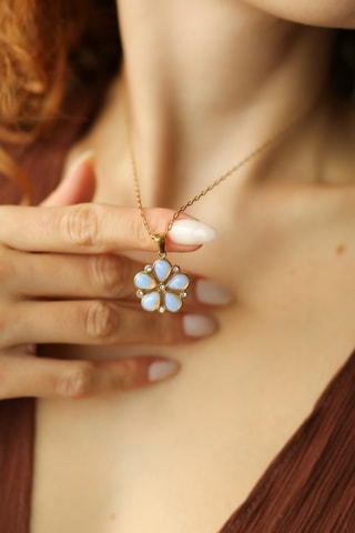 Collar - Chapado en oro amarillo y circones