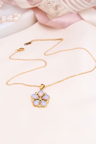 Collar - Chapado en oro amarillo y circones