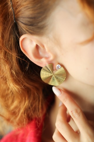 Pendientes - Chapado en oro amarillo y circones