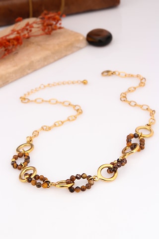 Collar - Chapado en oro amarillo y circones