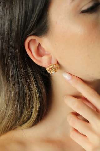 Dormilonas - Chapado en oro amarillo y perlas cultivadas