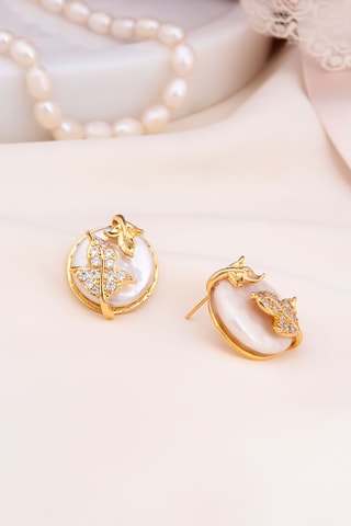 Dormilonas - Chapado en oro amarillo, nácar y circones