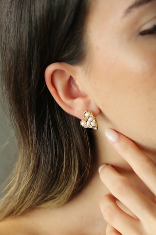 Dormilonas - Chapado en oro amarillo, perlas cultivadas y circones