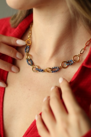 Collar - Chapado en oro amarillo y circones