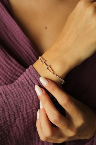 Pulsera - Chapado en oro amarillo y circones 