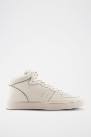 Zapatillas altas de piel - Marfil - Emporio Armani