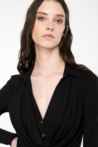 Vestido efecto doble prenda - Negro