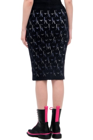 Falda de tubo de talle alto - Negro - Emporio Armani