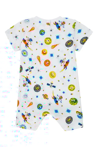 Barboteuse - Blanc, bleu et orange