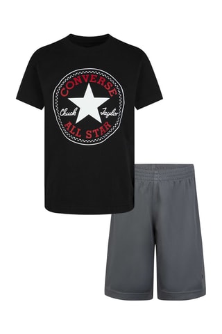 Tshirt et short - Blanc, noir, rouge et gris