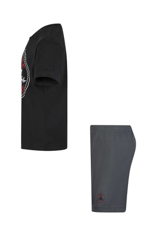 Tshirt et short - Blanc, noir, rouge et gris