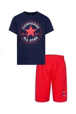 Tshirt et short - Blanc, rouge et bleu